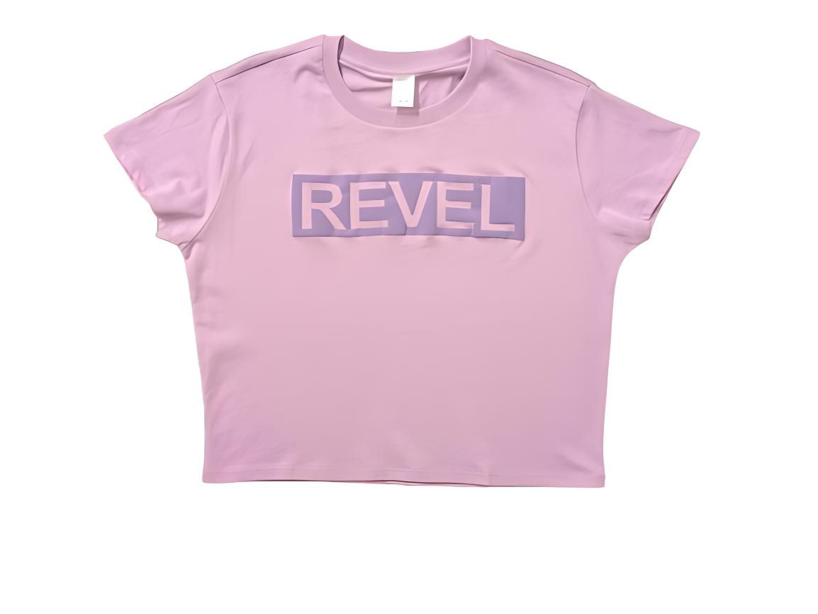 Revel Crop Tee.Regal Orchid.Front