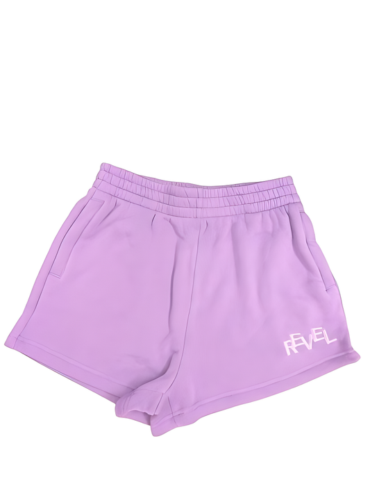 Revel Embroidered Sweat-shorts.Purple Heart