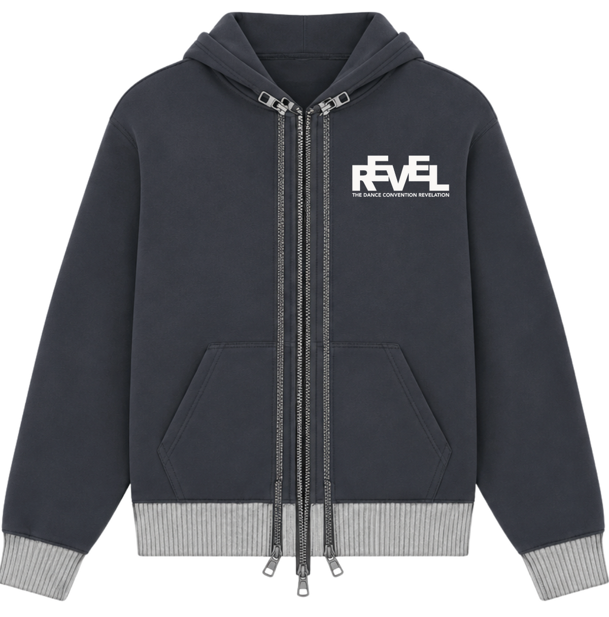 REVEL Double Zip Up Sweatshirt
